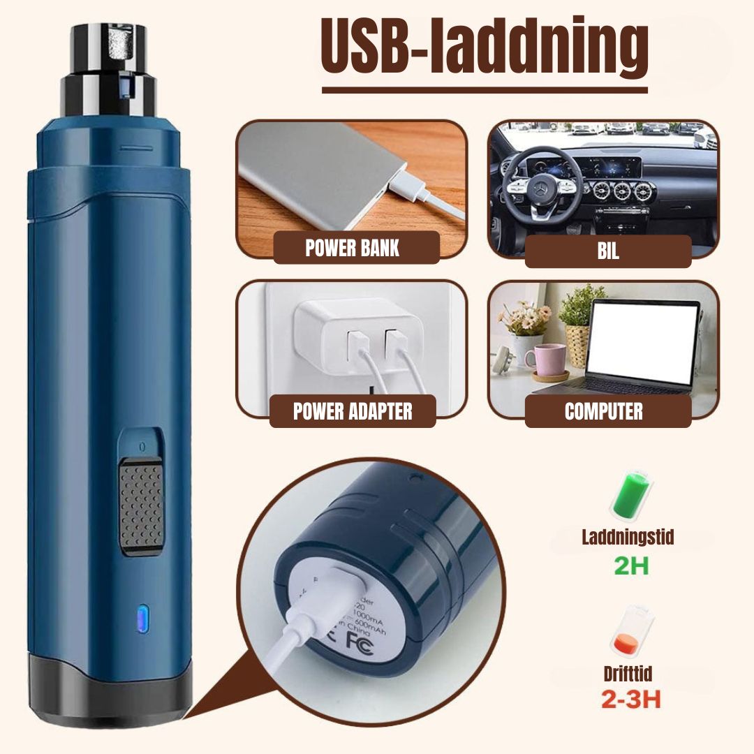 PetNailPro - Smärtfri Elektrisk Kloslip för Husdjur